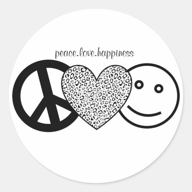 Sticker Rond collier d'amour et de bonheur (Devant)