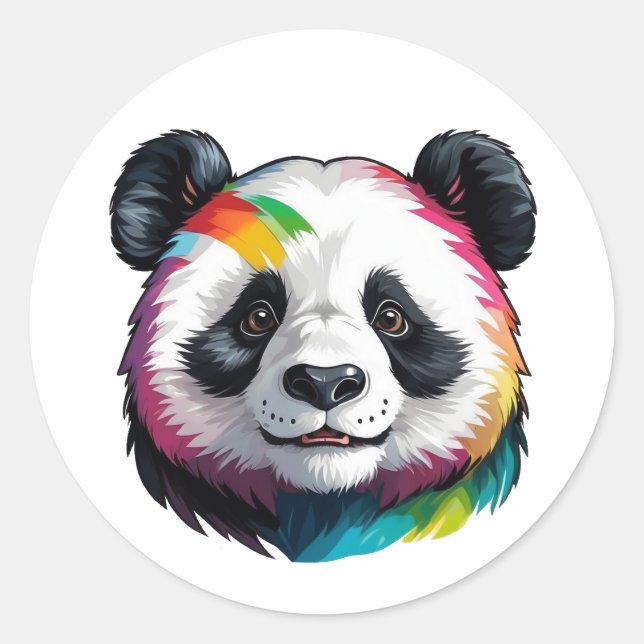 Sticker Rond collier d'art couleur panda (Devant)
