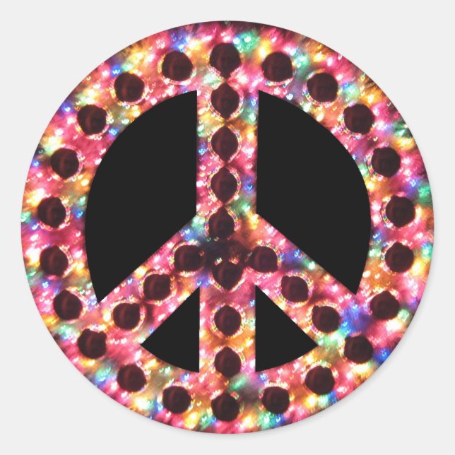 Sticker Rond Collier de paix 5 couleurs (Devant)