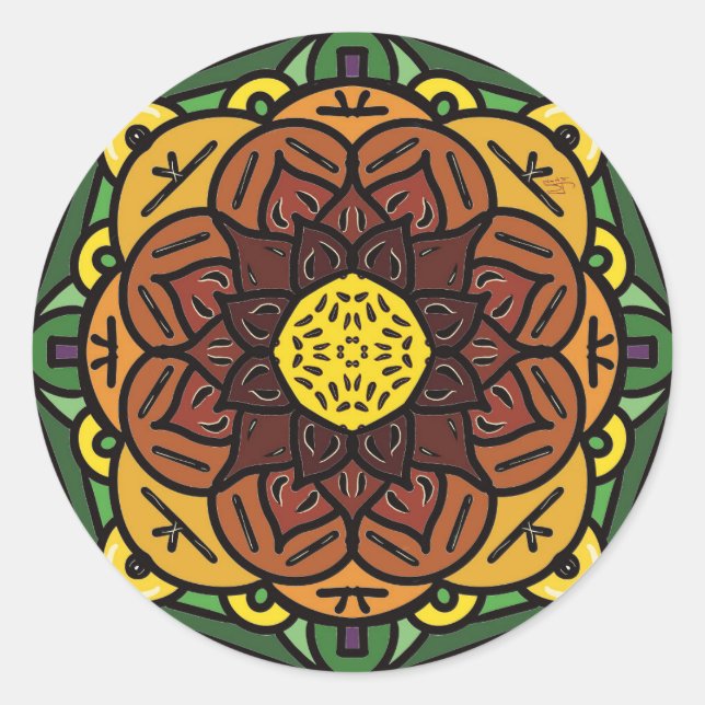 Sticker Rond Collier de tournesol (Devant)