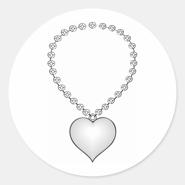 Sticker Rond Collier en forme de coeur (Devant)