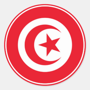 Sticker Rond collier rond classique du drapeau tunisien