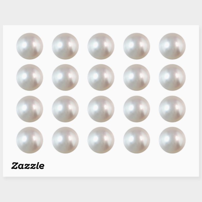 Sticker Rond Collier Tahitien couleur naturelle perle (Feuille)