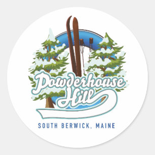 Sticker Rond colline powderhouse south berwick maine ski logo