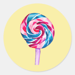 Sticker Rond Collipop eau couleur bonbon art