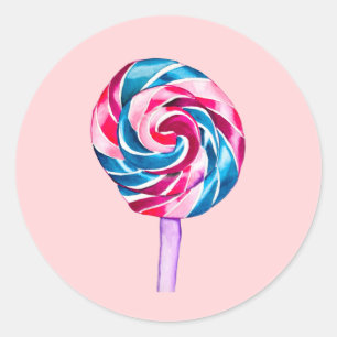Sticker Rond Collipop eau couleur bonbon art