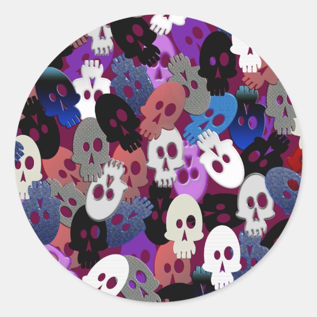 Sticker Rond collision de multiskull (Devant)