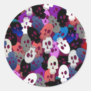 Sticker Rond collision de multiskull