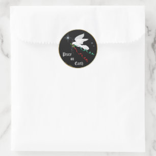 Sticker Rond Colombe blanche