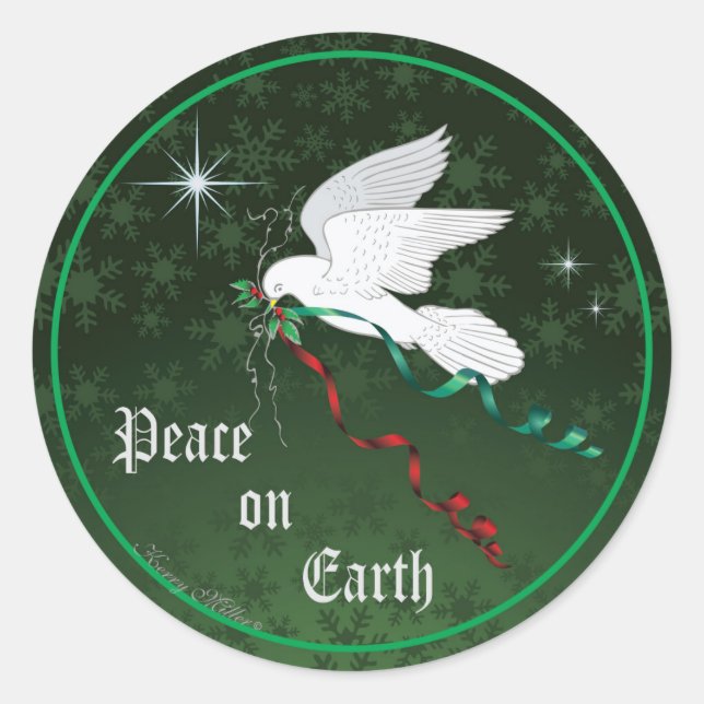 Sticker Rond Colombe blanche (Devant)