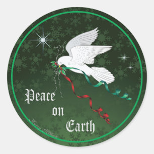 Sticker Rond Colombe blanche