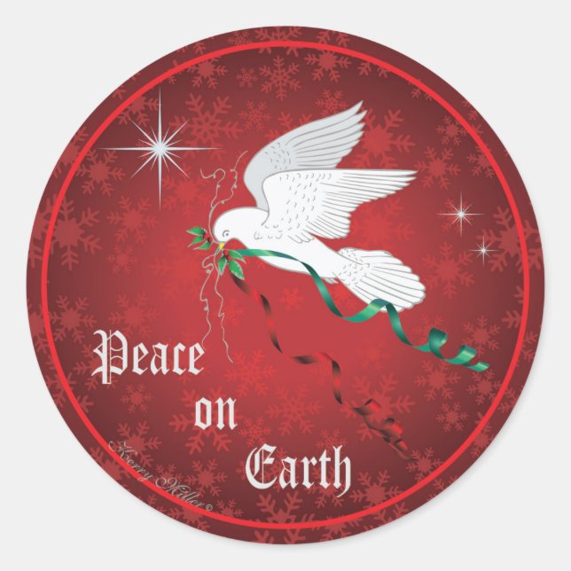 Sticker Rond Colombe blanche (Devant)