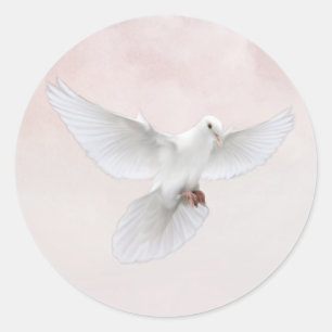 Sticker Rond colombe céleste