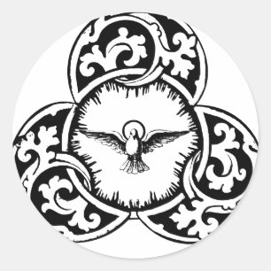 Sticker Rond Colombe du Saint-Esprit symbole chrétien