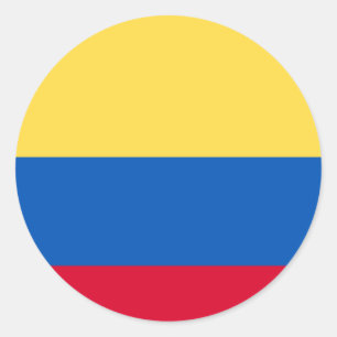 STICKER ROND COLOMBIE OFFICIELLE (1) CIRCULAIRE DE DRAPEAU