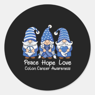 Sticker Rond Colon Cancer Gnomes Support Avec Ruban Colorectal
