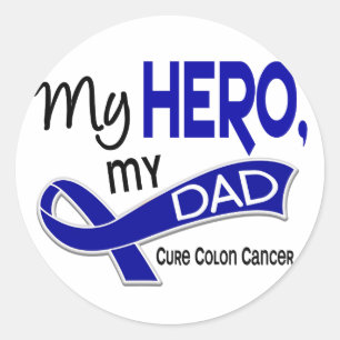 Sticker Rond Colon Cancer MON HÉROS MON PÈRE 42