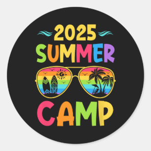 Sticker Rond Colonie de vacances d'été 2025 Vacances d'été 2025