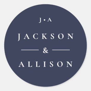 Sticker Rond Colonne de mariage de nom monographique Couples
