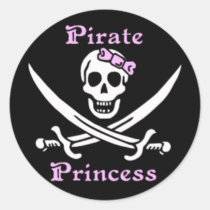 Sticker Rond Colonne de Pirate Princess - feuille de 20