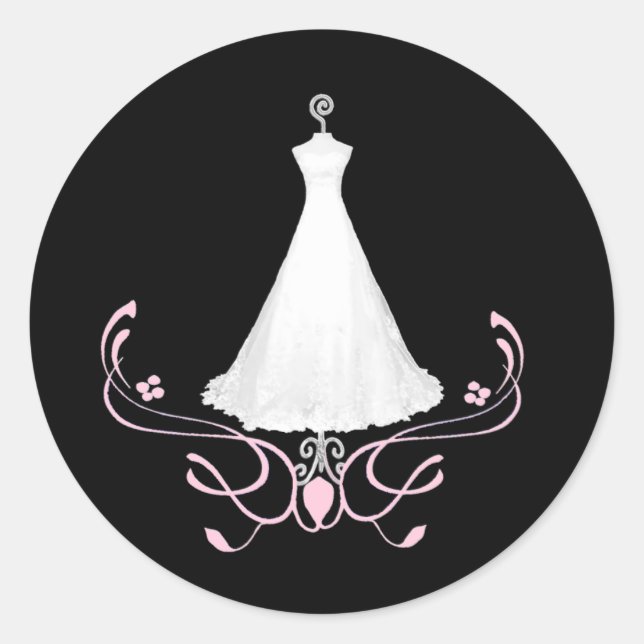 Sticker Rond Colonne d'enveloppe-robe mariage (Devant)