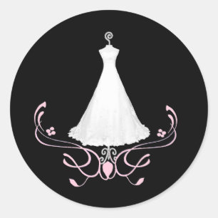 Sticker Rond Colonne d'enveloppe-robe mariage