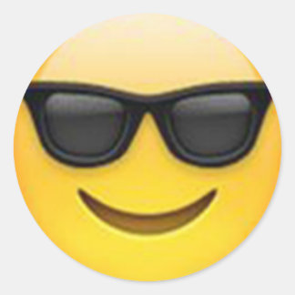 Sticker Rond Colonne émoji lunettes de soleil