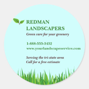 Sticker Rond Colonne Grassy Landscape