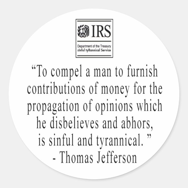 Sticker Rond Colonne Jefferson Quote (Devant)