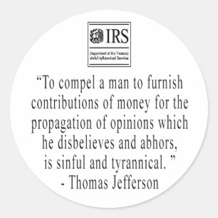 Sticker Rond Colonne Jefferson Quote