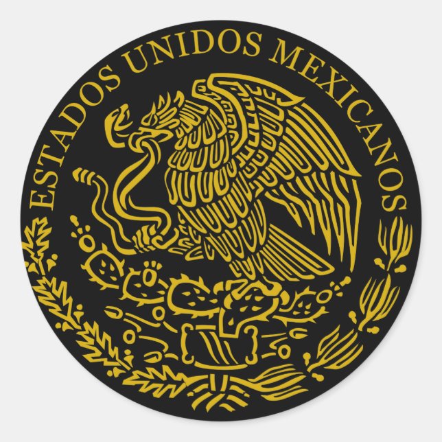 Sticker Rond Colonne mexicaine sur les armoiries (Devant)