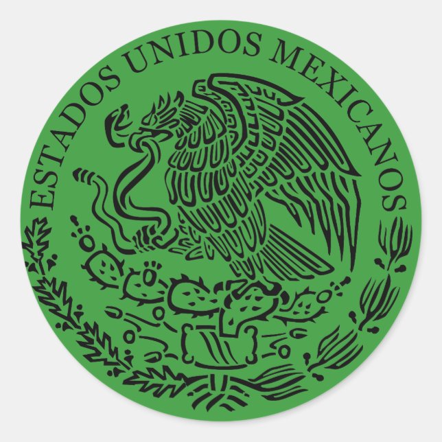 Sticker Rond Colonne mexicaine sur les armoiries (Devant)