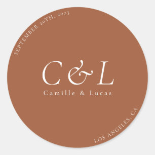 Sticker Rond Colonne ronde minimaliste mariage en terre cuite