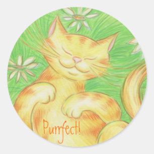 Sticker Rond Colonne Sun Lover 'Purrfect!' autour