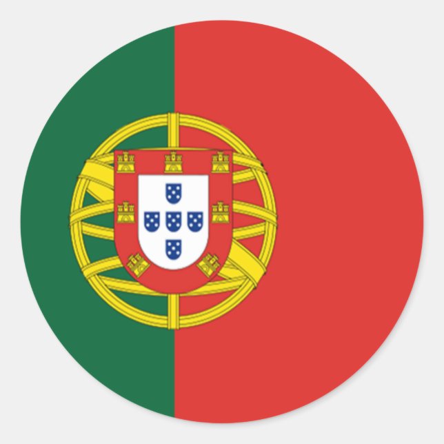 Sticker Rond Colonnes de drapeau arrondies portugaises (Devant)