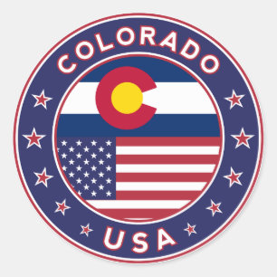 Sticker Rond Colorado, Colorado sticker, États-Unis