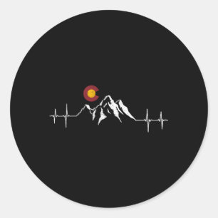 Sticker Rond Colorado Drapeau Montagnes Hebeat
