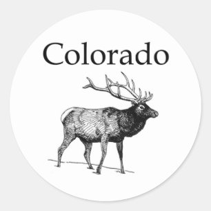 Sticker Rond Colorado Elk (art en ligne)