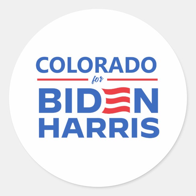Sticker Rond Colorado pour Biden Harris (Devant)