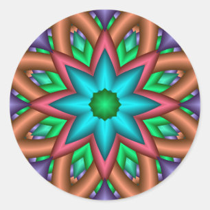 Sticker Rond Colorant Imaginaire Flower