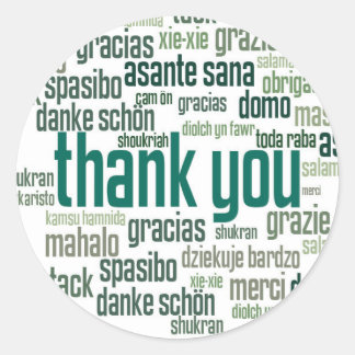 Sticker Rond Colorant Merci à enveloppe verte