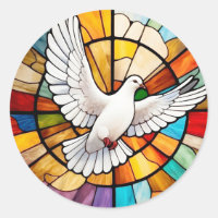 Coloré blanc Dove Vitrail Oiseau