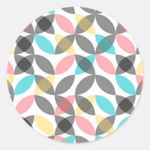 Sticker Rond Coloré, moderne, gai circulaire géométrique