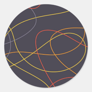 Sticker Rond Coloré, moderne, simple, tendance, courbes lignes 