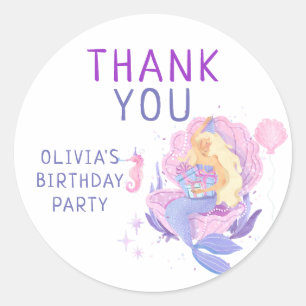 Sticker Rond Coloré Notre Petite Sirène Tous Les Âges Anniversa