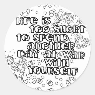 Sticker Rond Colorez votre propre citation de la vie