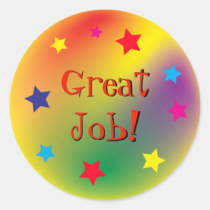 Sticker Rond Colorful Great Job Motivational Kid's