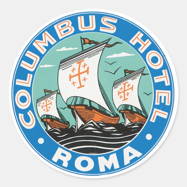 Sticker Rond Columbus Hotel Roma (Devant)