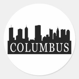 Sticker Rond Columbus Skyline