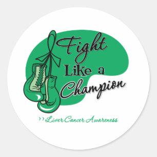 Sticker Rond Combat comme un Cancer de foie de champion